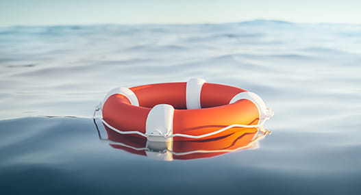 lifebuoy floating on water